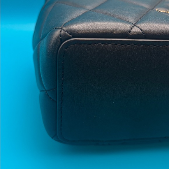 Kate Spade Carey Black Quilted Leather Top Handle Crossbody Trunk , EUC - Picture 9 of 12